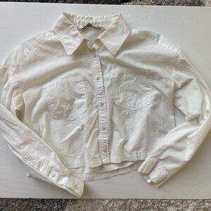 Zara Button Down Cropped Shirt
